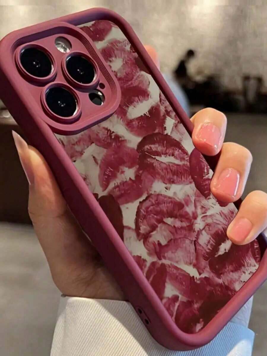 Funda De TeléFono Con PatróN De Labios Rojos Y Blancos, 1 Pieza, Fondo Blanco, Funda De TeléFono A Prueba De Golpes Y CaíDas, Compatible Con IPhone 15/15 ProMax/14/13/12/11/7/8/XS/11 Pro, Resistente Al Agua Y A Los ArañAzos, Regalo De CumpleañOs, VersióN Internacional, No La VersióN Nacional - Color 1 - Ver 1