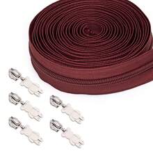 1 Set, 5# Nylon Zipper (5 Yards) + Silver Bear Zipper Pulls (5 Pcs), Suitable For Clothing, Bags, Home Textile DIY Zipper Replacement - 5NL+5xxxx - View 20