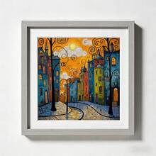 1 Set - Vibrant Town Cross Stitch Kit (No Frame), DIY Needlework Art Materials, 11CT Cross Stitch Decorative Painting, Creative Handmade Gift. Complete Home Decor Printed Cross Stitch Craft, Suitable For Home Decor Knitting Art. Frame Not Included - Bright and Beautiful Winding Alley Town - View 5