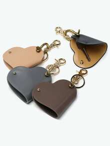 Easy Open Heart-Shaped Leather Key Holder, Key Organizer With Retractable Key Chain, Portable Car Key Pouch, Cute Heart-Shaped Retractable Key Chain With PU Leather Strap And Metal Alloy Clasp - Pink/Gold Key Chain, Motorcycle/Phone Key Chain - Mother's Day Gift Accessory (Multiple Colors Available) - Multicolor - View 5