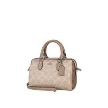 Bolso de hombro con estampado de letras Coach para mujer - Amarillo arena bicolor CW330SVXCU - Ver 4