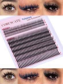 328 Clusters Pointed Extra Long 12-22mm Eyelash Clusters With 7-9mm Base, Professional Lash Extension Clusters For Multi-Eye Lash Styles, DIY Lashes For Cartoon/Spiky/Dramatic Look - C - View 1