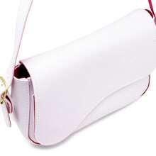 Stylish Women's Baguette Shoulder Bag With Front Detail - 紅白色 - 查看 3