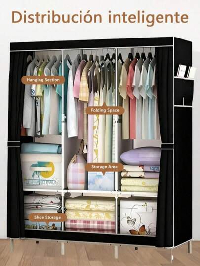 Ropero Armario Closet Armable para Ropa Zapatos y Bolsos - Almacenamiento y Organización para Dormitorio