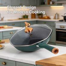 8英寸不粘煎锅，家用麦凡仕炒锅，适用于电磁炉和燃气灶 - 查看 6