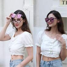 Fashion Glasses Fit Over Glasses Oversized Polarized Shiny For Women Glasses ,Oversize Glasses,Summer Beach Glasses CK0269 - 005 - 查看 2