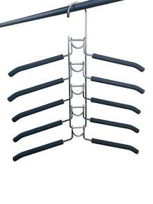 5 piezas Perchas de metal de alta resistencia para ahorrar espacio, 5 en 1 multicapa con espuma antideslizante acolchada, adecuadas para abrigos, suéteres, trajes y camisetas - Multicolor - Ver 12