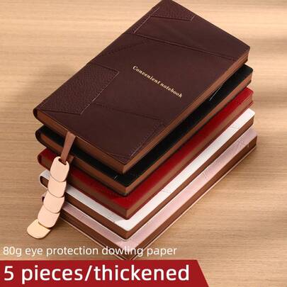 A6 PU-Leder Notizbuch, Taschengröße tragbares Memo-Pad, Geschäftsbüro weiches Leder Arbeitsheft, minimalistisches künstlerisches Tagebuch, handliches Wortaufzeichnungsbuch