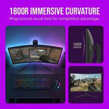 GAWFOLK 27" 1080p 250Hz Curved Gaming Monitor | 1800R Curve, 0.5ms Response, AMD FreeSync Premium | Ultra-Fast 250Hz Computer Monitor For PC Gaming, Esports & Home Office | Low Blue Light, Flicker-Free, Tilt Stand | Unbeatable Speed For FPS Gamers | Ideal Graduation Gift For Serious Gamers | [Monitor, Gaming Monitor, Computer Monitor, PC Monitor, Portable Monitor, TV Alternative] - 27-1K-250HZ-1800R Monitor - View 6