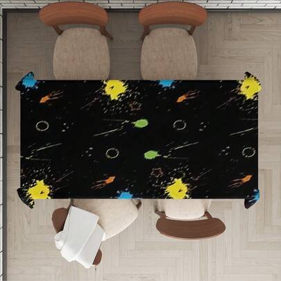 1 Khăn trải bàn tiệc rực rỡ, thiết kế họa tiết loang màu sắc, phù hợp cho các bữa tiệc sinh nhật sôi động và theo chủ đề, đồ dùng trang trí tiệc sinh nhật | Khăn trải bàn trang trí, đồ trang trí tiệc sinh nhật