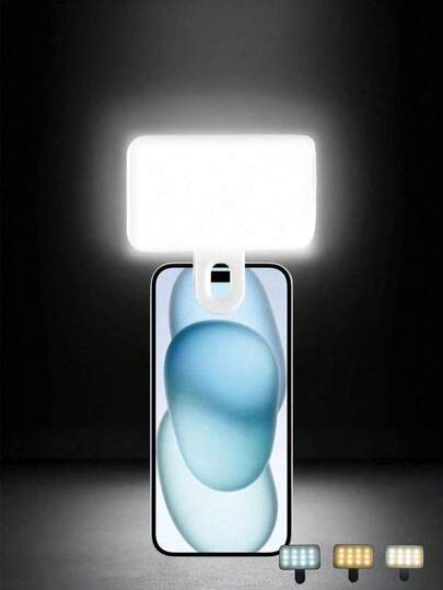 NEXOSYNTH Đèn LED selfie điều chỉnh 3 mức nhiệt độ màu, đèn selfie điện thoại sạc lại được, đèn chiếu sáng hội nghị video máy tính, đèn mini di động