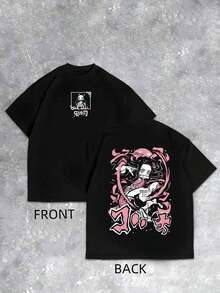 Anime Shirts Men, Anime Character Design Graphic T Shirt, Everyday Casual Streetwear Regular Fit Machine Washable All Season Weekend Outfit, Father's Day Graduation Gift, C-Learance S-Ale For Men - 黑色 - 查看 9