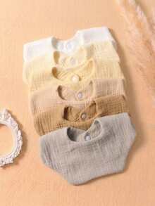 6 piezas de baberos suaves y respirables para bebé, con decoración de princesa, adecuados para uso diario - Multicolor - Ver 3