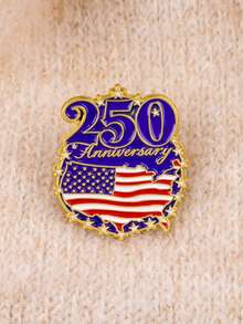 1pc Versatile Niche High-End US 250th Anniversary National Flag Commemorative Brooch, Suitable For Celebrating Independence Day, Daily Commute And Vacation Wear, Fashion Personalized Jewelry Gift, Perfect For Casual And Holiday Outfits - Multicolor - View 3