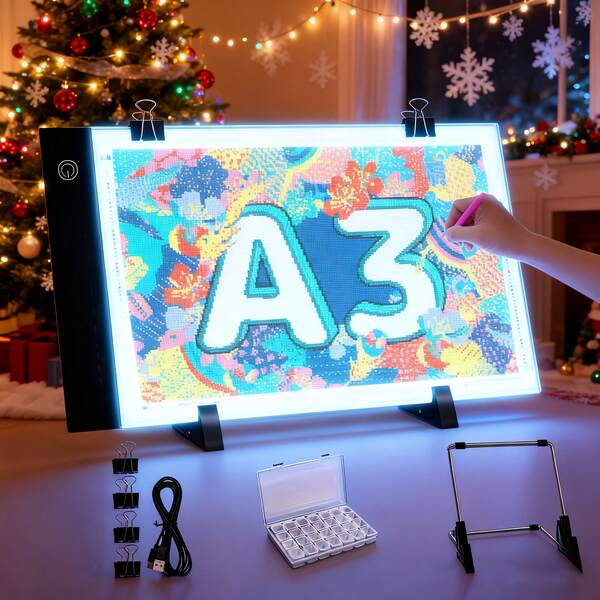 LED Drawing Board [A3] – Adjustable Brightness Art Light Pad For 5D Diamond Painting, Anime Line Art, Greeting Cards, And Art Painting Workstation, Ideal Birthday Halloween Christmas Holiday Gift