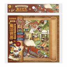 一套高品质爱丽丝梦游仙境主题贴纸，卷轴背景贴纸，创意儿童手工趣味贴纸，教育贴纸，趣味贴纸，手账贴纸 - 彩色 - 查看 5