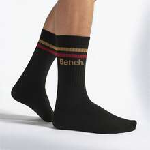 Bench - 5 Pairs Mens Crew Cotton Socks - Breathable Sport Athletic Socks - Black - View 2