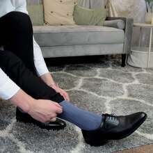 Sock Snob 100% Egyptian Cotton Socks For Men | 6 Pairs | Ribbed Seamless Black Socks Avaliable In 3 Sizes - Blue - View 2