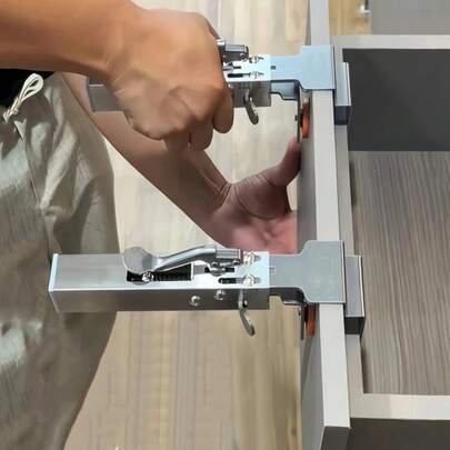 1 pieza Abrazadera ajustable de acero inoxidable para cajón, herramienta de agarre de panel frontal de instalación rápida, abrazadera de borde de metal para trabajos en madera, uso industrial y científico, sin necesidad de electricidad