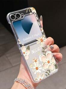 1个时尚简约磨砂PC材质，简约可爱油画花卉元素折叠手机壳，可保护手机并防止跌落，适用于：三星Galaxy Zflip 3/Zflip 4/Zflip 5/Zflip 6/Zflip 7/ Find N3 Flip/ Razr 50 Ultra/ Razr 60 Ultra/ 60/ Lola Razr 50/小米MIX Flip/Galaxy Z Flip7 FE - 無色 - 查看 7