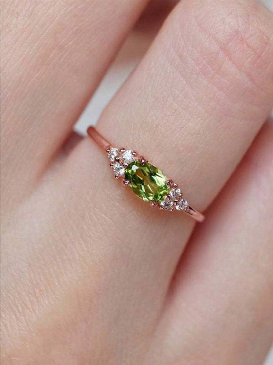 1 chiếc nhẫn đá quý tổng hợp tối giản thanh lịch, nhẫn cưới/nhẫn đính hôn có thể đeo chồng lên nhau, món quà hoàn hảo cho phụ nữ vào ngày sinh nhật, ngày Valentine. - A - Xem 1