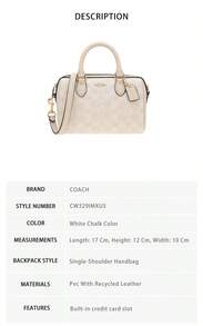 Bolso de hombro con estampado de letras Coach para mujer - Tiza blanca CW329IMXU5 - Ver 6