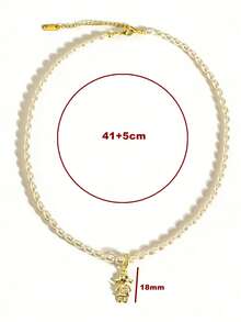 1件珍珠项链，家庭礼物，新妈妈礼物，母亲节礼物 - 金黃色 - 查看 5