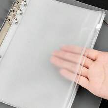 1pc,A6A5A7 Frosted Zipper Bags,Loose Leaf Notebook Refills Filler Organizer - Clear - View 5