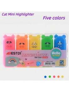 Bộ bút huỳnh quang mini, bút huỳnh quang Macaron 6 màu, lý tưởng để đánh dấu trang và bảo vệ mắt của học sinh trong khi viết - Nhiều màu - Xem 7