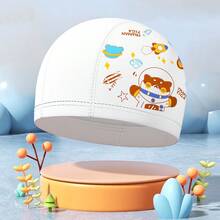 中学生PU卡通印花泳帽，防水涂层，弹性舒适，不夹头 - 彩色 - 查看 7