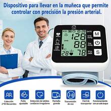Esfigmomanómetro Electrónico PulseVital | Voz, Pantalla Grande, Alta Precisión, Ideal para Ancianos y Monitoreo en Casa - Negro - Ver 2