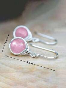 1 Pair Fashion Moonstone Water Drop Earrings, Suitable For Women, Can Be Used For Weddings, Engagements, Anniversaries, Parties, Valentine's Day, Also Can Be Given As Gifts To Mothers, Mother's Day, Etc. - 黃金 - 查看 3