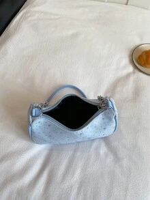 新款女士休闲星形装饰链条单肩包 - 藍色 - 查看 4
