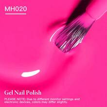 Mtssii 1pc 10ml Fluorescent Neon Color Gel Nail Polish , HEMA TPO FREE Semi Permanent Soak Off UV Gel Varnish For Summer Nails, Long Lasting, Lead-Free DIY Nail Art Design All For Decoration, Manicure Painting Gel Vernis For Salon And Home Nail Supplies - Màu Hồng Tươi - Xem 3
