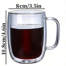 1个装 - 200毫升双层玻璃咖啡杯套装，硼硅酸盐玻璃保温咖啡杯，适用于浓缩咖啡、拿铁、美式咖啡、卡布奇诺、茶包，透明玻璃 - 彩色 - 查看 10