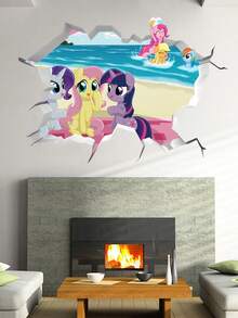 MY LITTLE PONY 破窗小马宝莉系列卧室房间3D动画卡通自粘防水海报贴纸装饰，涂鸦装饰破墙，卡通电影和动漫自粘贴纸可移除 - 多款 - 查看 5