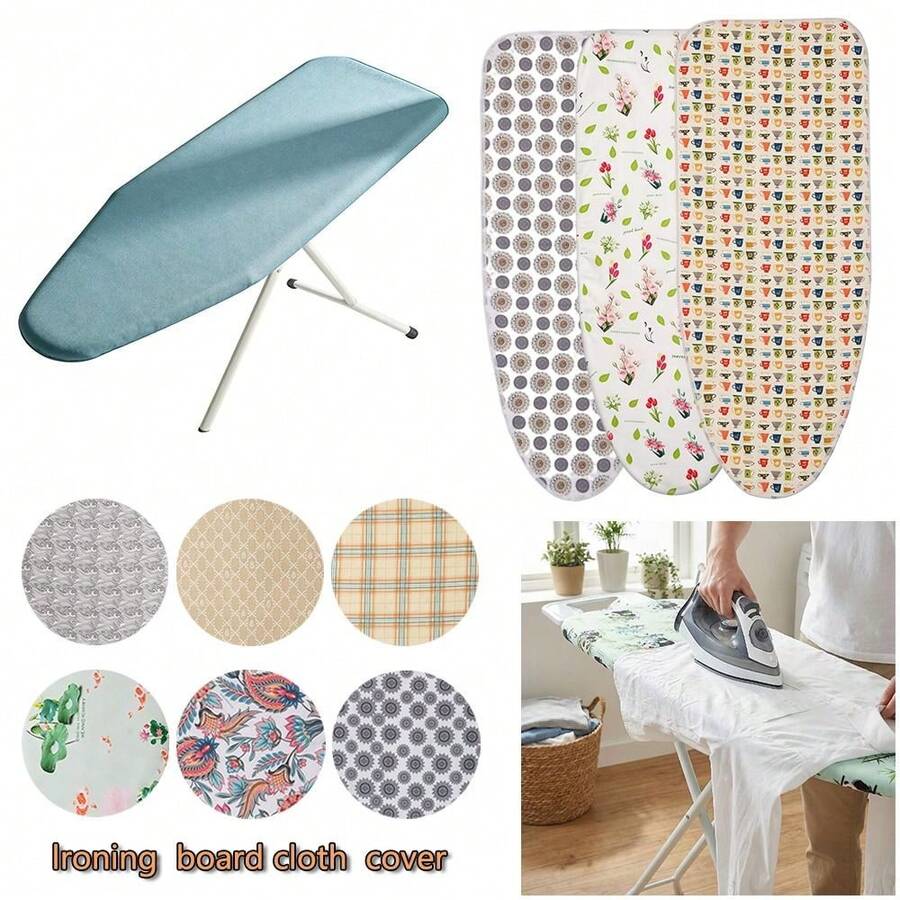 Nova Capa de Tábua de Passar Roupa com Estampa Floral, Reforçada e Resistente ao Calor, Tecido de Tábua de Passar Roupa Resistente a Manchas e Escudo de Calor Elástico para Mesa de Passar Roupa - Multicolorido - Visão 1