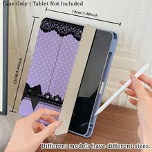 1个蝴蝶蕾丝印花透明亚克力后盖，带笔槽，多角度磁吸支架，具备自动休眠/唤醒功能，兼容iPad Pro/Air、iPad 5/6/19及其他平板电脑保护套 - 彩色 - 查看 5
