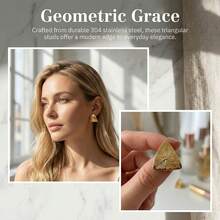Retro Fashionable Gold Earrings, Women's Jewelry, Stainless Steel Material, Minimalist Elegant Cute, Suitable For Dresses, Sweaters, Suits, Skirts And Other Daily, Vacation, Work, Date Occasions, A Perfect Gift For Girls - Multiple Styles - View 5