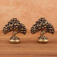 Adorno de escritorio de latón en forma de lingote de árbol, delicado y hermoso - Árbol del dinero - Ver 1