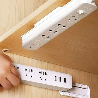 Wall Mounted Power Outlet Hanger Rack - Hanging Socket Storage Organizer - Space Saving Tidy Rack - Suitable For Kitchen, Bedroom, Bathroom, Office, Desk, Entryway, Home - Ideal Home Organization Accessory