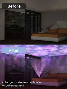 北极光投影灯,7色变色氛围灯,卧室/客厅/派对装饰灯,遥控LED星空夜灯 - 多色光 - 查看 10
