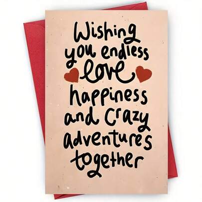 Humorous Greeting Card & Wedding Blessing - Engagement Party Card From The Bride To Friends & Family - "Bride & Groom" Artistic Print Design - A Unique Gift For Friends, Women, Or Husbands