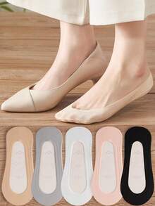 1/3/5 Pairs Women's Summer Thin Invisible Socks, Silicone Non-Slip No Show Ankle Socks - Multicolor - View 22