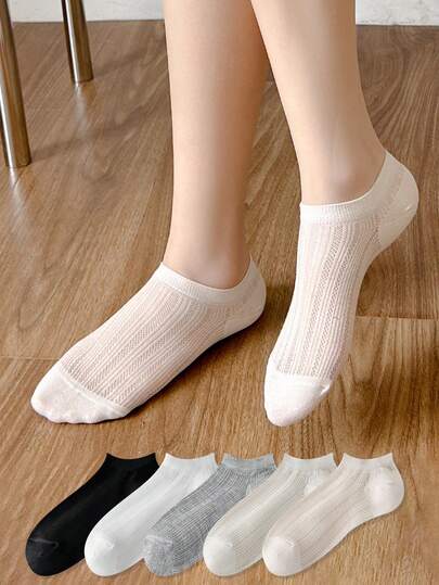 1/3/5 đôi tất nữ mùa hè mỏng, chất liệu cotton lưới, nhiều màu sắc, dài đến bắp chân.