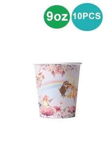 10 Guests Butterfly Fairy Party Tableware, Butterfly Fairy Party Plates, Birthday Tableware, Girls Fairy Theme, Colorful Butterfly Paper Plates, Paper Cups, Napkins, Children Birthday Decoration - A - View 11