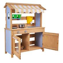 Mud Kitchen, Outdoor Mud Kitchen For Kids, Wood Outdoor Play Kitchens With Spoons, Sink, Tank, Sunshade Canopy, Shovels, Cookware Pots And Accessories, Wooden Play Kitchens For Home, Lawn - 31,5 inch, 1 tủ đựng đồ - Xem 8