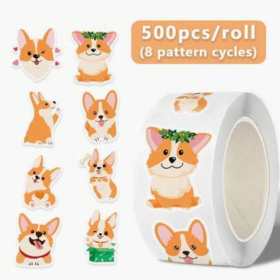 500pcs Corgi Dog Stickers, Cute Corgi Stickers Suitable For Water Bottles, Laptops, Phones, Skateboards, Journals