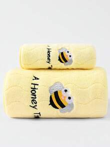 Handuk Wajah/Handuk Mandi Bulu Karang Lembut & Menyerap Warna Polos Unisex, Cocok untuk Semua Musim - Kuning - View 12