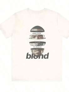 BREATHABLE COOL SUMMER Rapper Frank Retro Graphic T Shirt Men's Hip Hop Ocean Album Clothing T-Shirts Y2k UniSexs Blond Fashion Casual Otton T-Shirt Valentine Outfits For Women - 白色3 - 查看 9